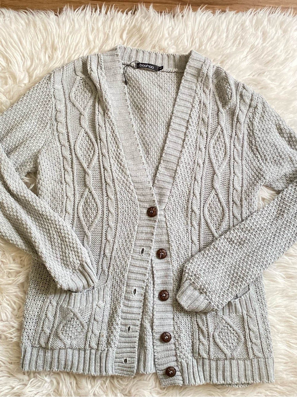 Boohoo Grey Sweater Cardigan